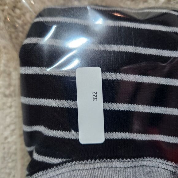 Express Design Studio Women Black Striped Long Sleeve Shirt M Pima Cotton #322 - Picture 7 of 7